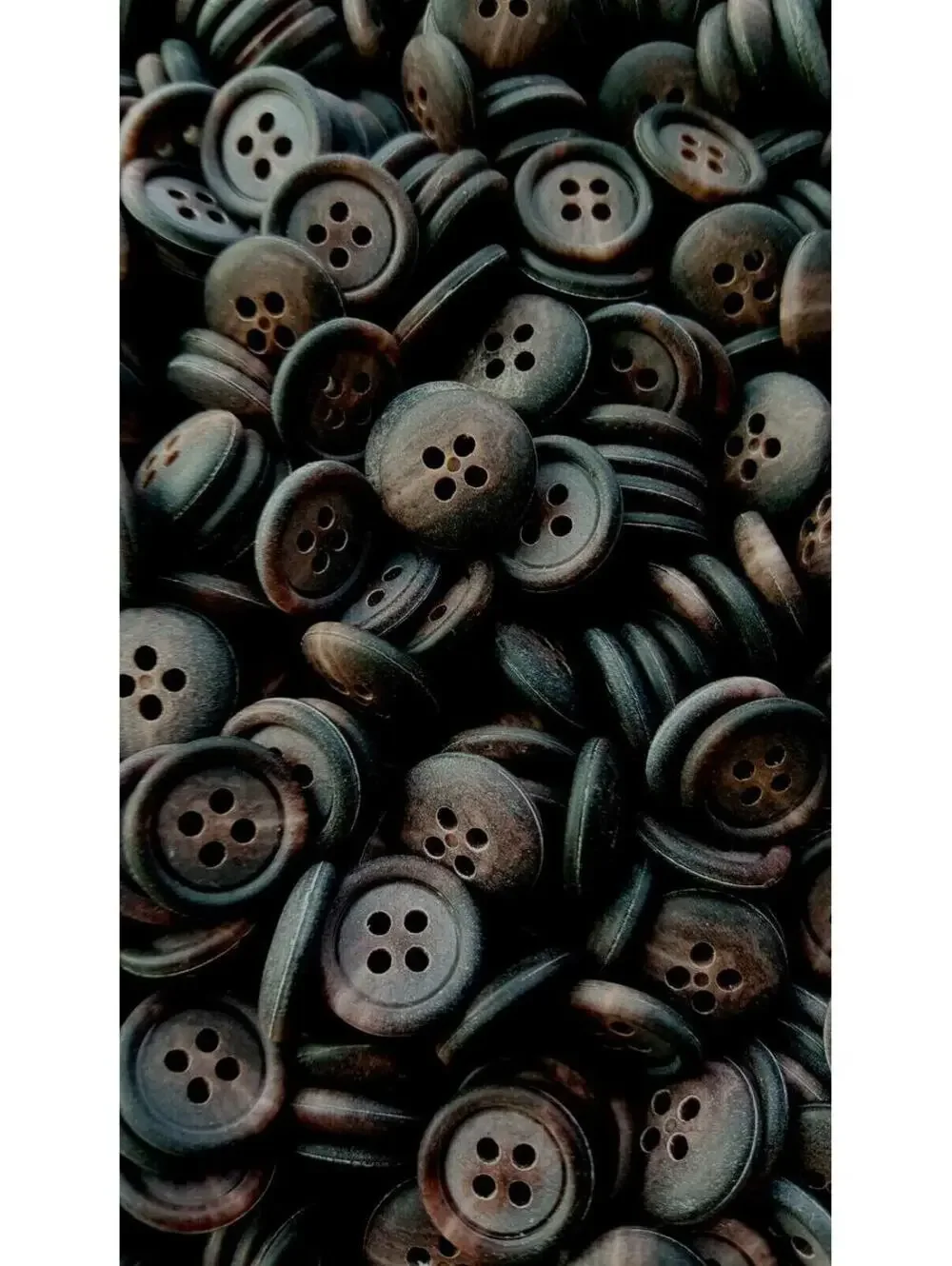 Brown/Black Marbled Buttons, 4 Hole Sewing/Crafts Buttons 15mm - 24 Pieces (020)